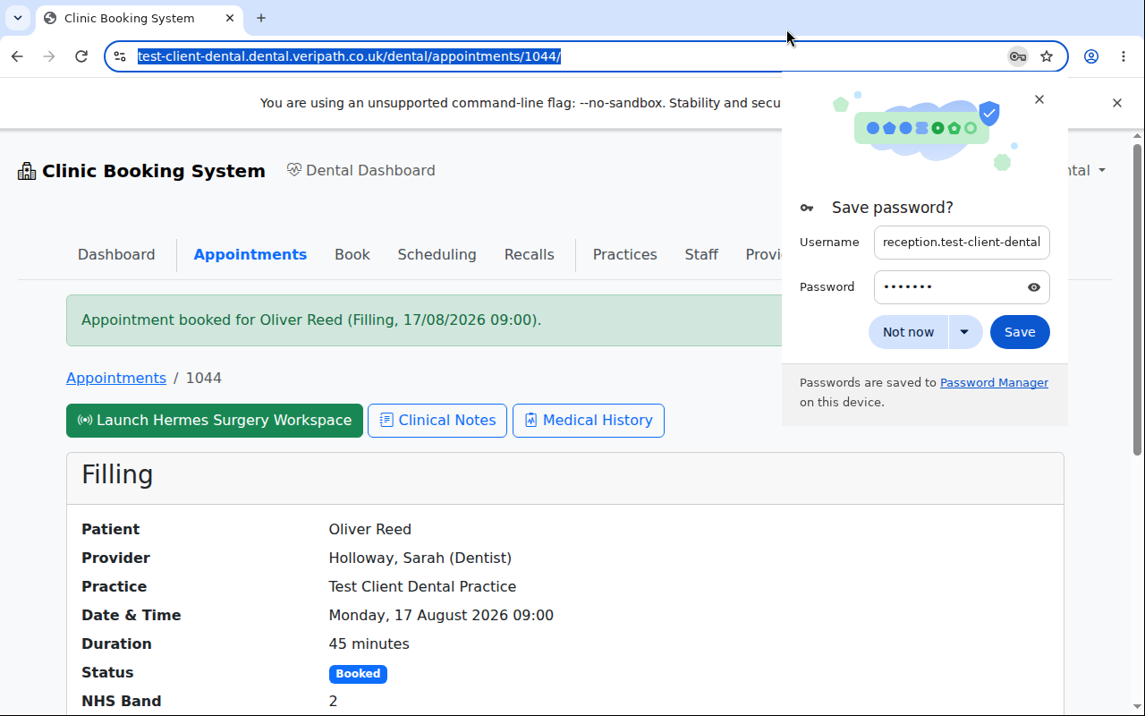 Booking created