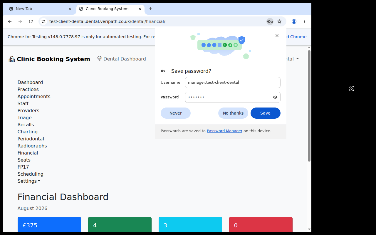 Manager — financial dashboard