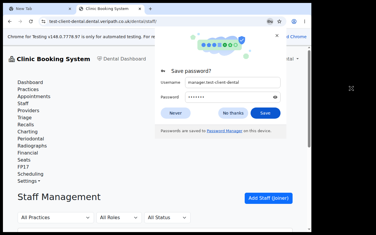 Manager — staff management