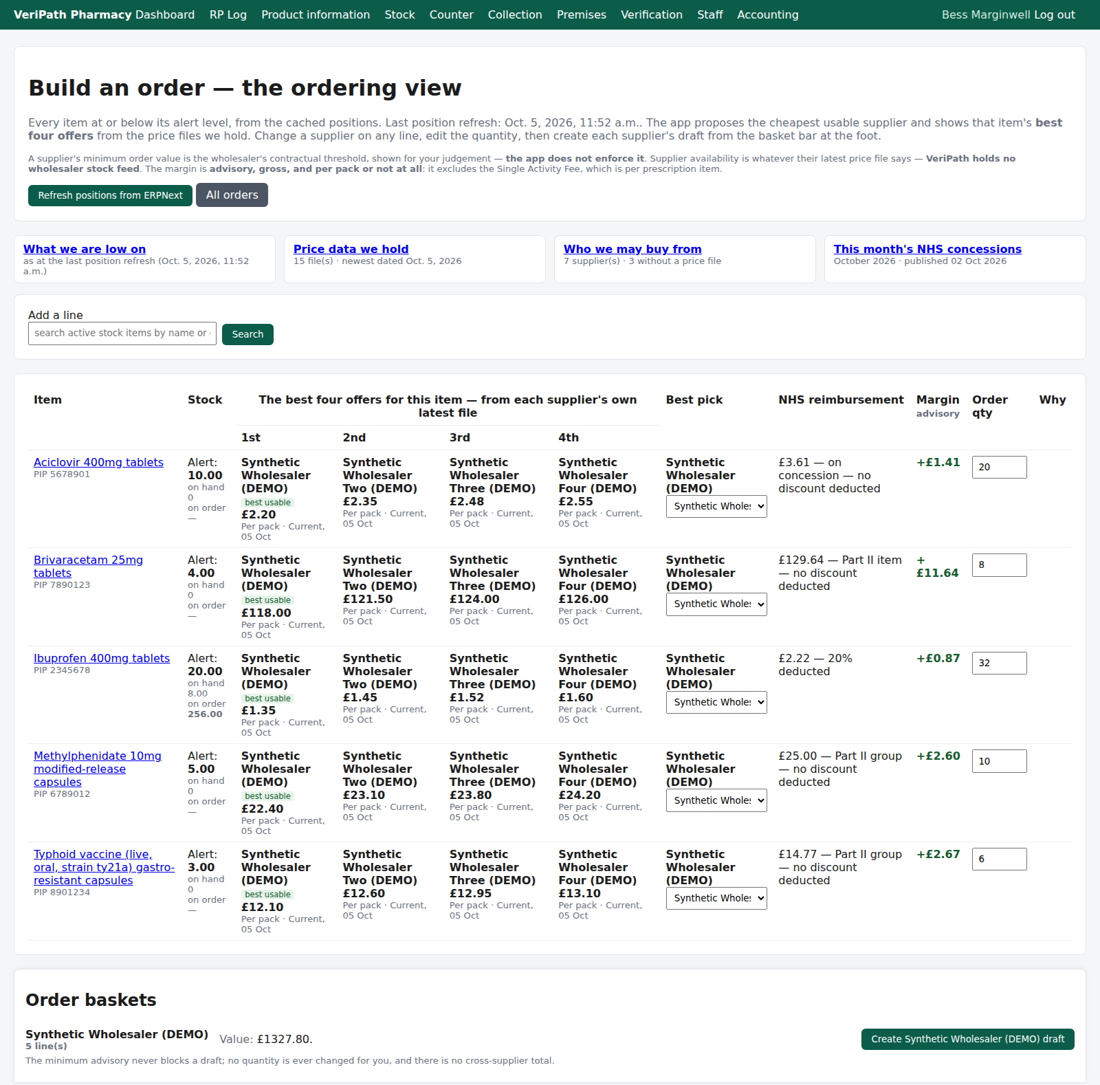 Building an order