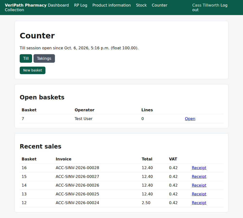 The counter screen