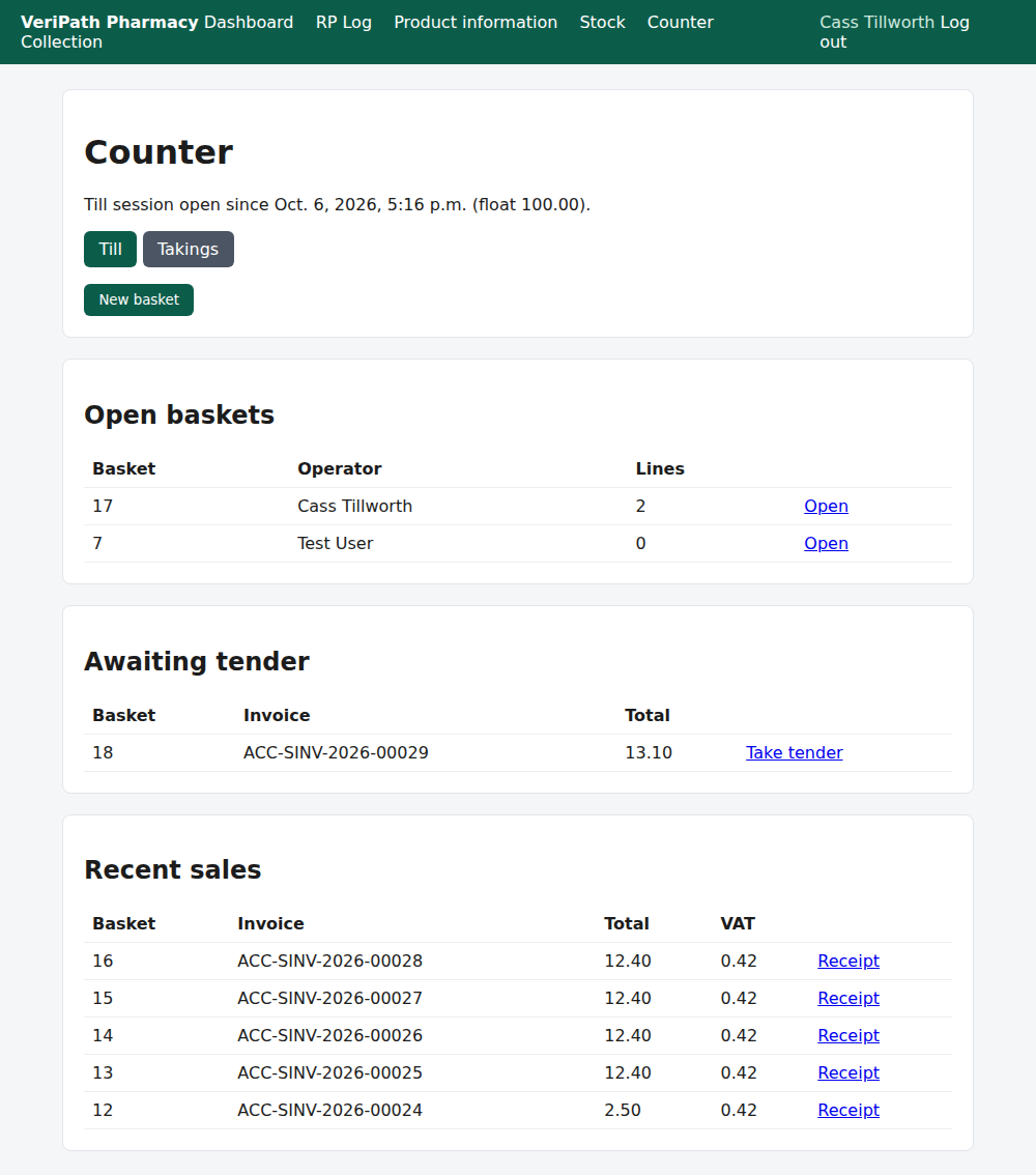 The counter front page with a sale awaiting tender
